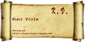 Kunz Viola névjegykártya